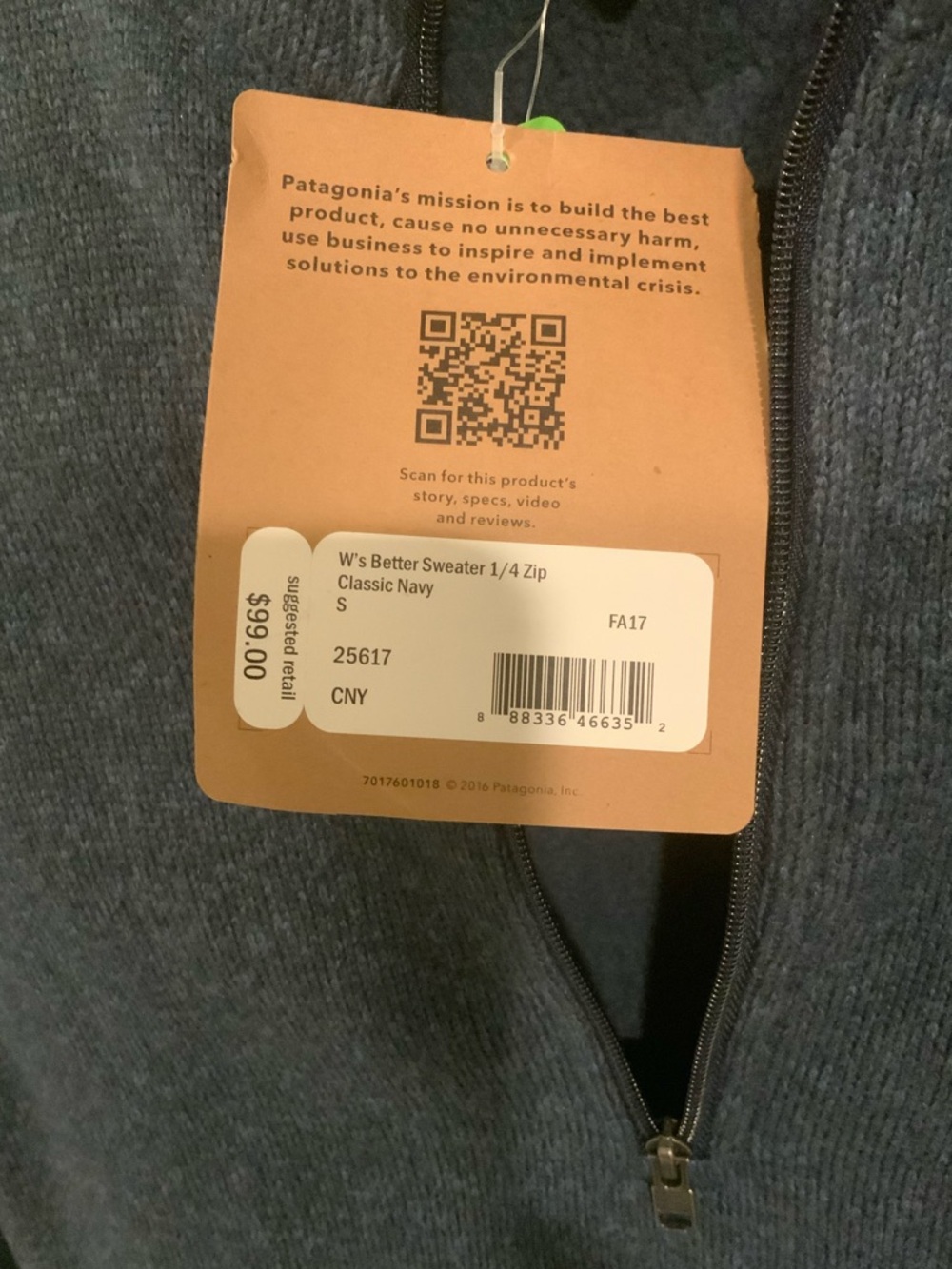 Patagonia Women’s Better Navy Quarter-Zip Sweater - Picture 5 of 9